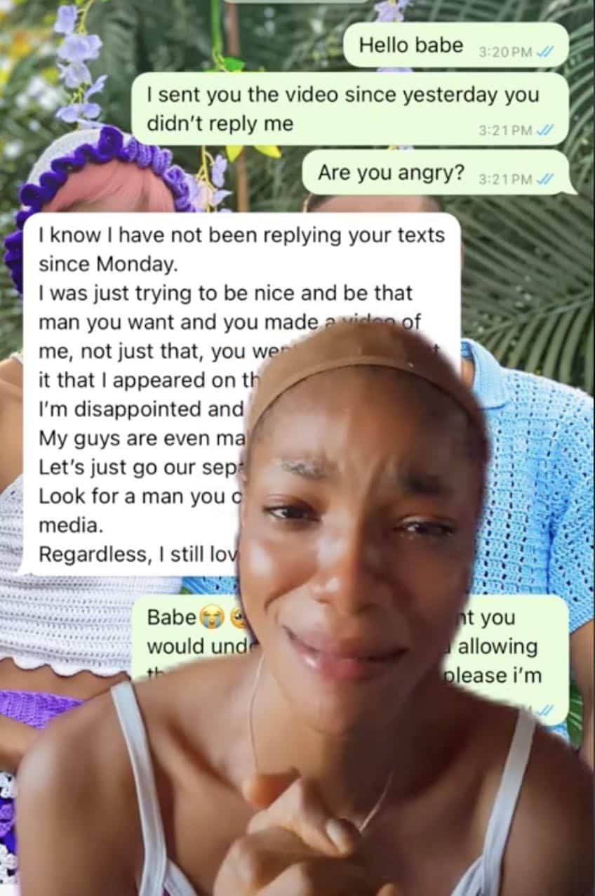 Boyfriend dumps lady for posting a video of him washing her underwear